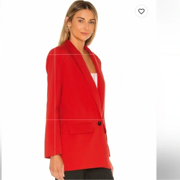 💥Clearance!!💥 NWOT L’Academie The Fleur Blazer from Revolve small Scarlet Red - Picture 2 of 12